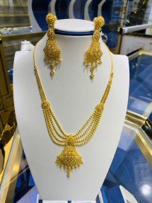 22ct Real Gold Asian/Indian/Pakistani Style Filigree Necklace Set